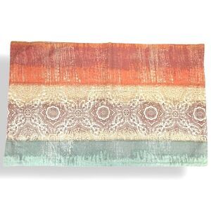 Pottery Barn Cotton/Belgian Linen Geometric Paisley Pattern Lumbar Pillow Cover